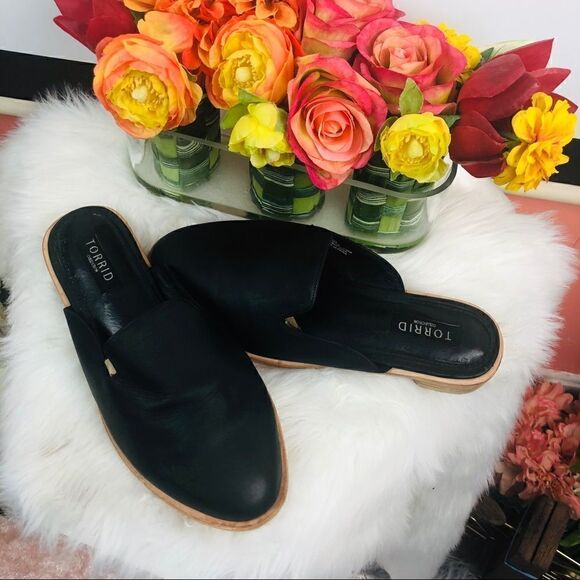 Torrid Collection Black leather mules slides - Picture 3 of 8